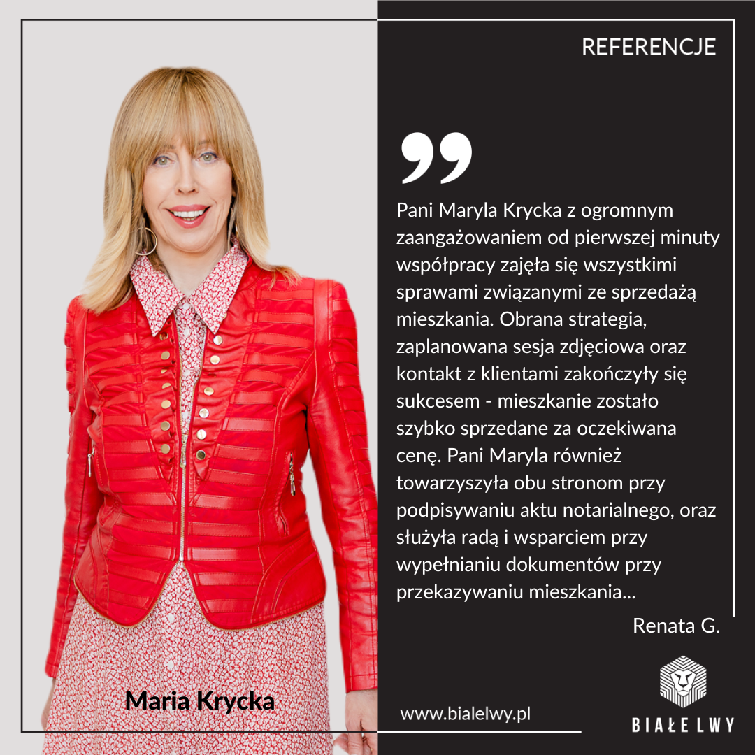Maria Krycka opinia referencja real estate agent agency warsaw biuro agencja nieruchomości